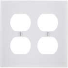 Leviton 2-Gang Smooth Plastic Outlet Wall Plate, White Image 1