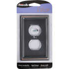 Amerelle Chelsea 1-Gang Stamped Steel Outlet Wall Plate, Aged Bronze Image 2