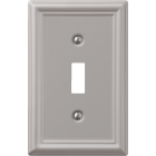 Amerelle Chelsea 1-Gang Stamped Steel Toggle Switch Wall Plate, Brushed Nickel Image 1