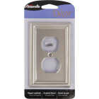 Amerelle Chelsea 1-Gang Stamped Steel Outlet Wall Plate, Brushed Nickel Image 2