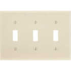 Leviton 3-Gang Plastic Toggle Switch Wall Plate, Ivory Image 1