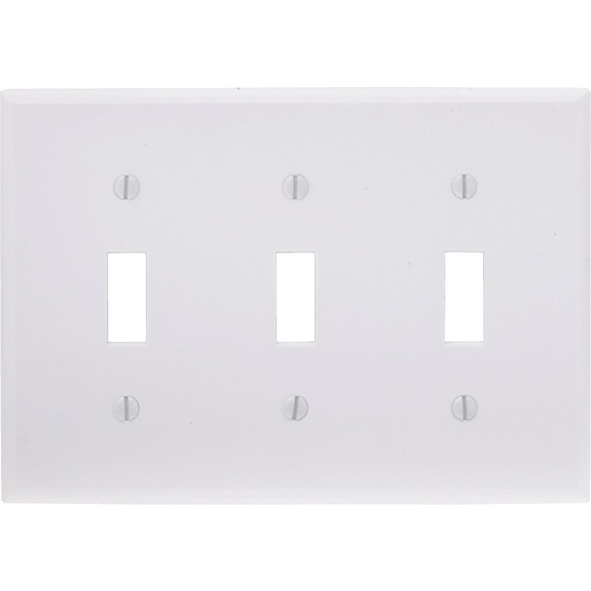 Leviton 3-Gang Plastic Toggle Switch Wall Plate, White Image 1