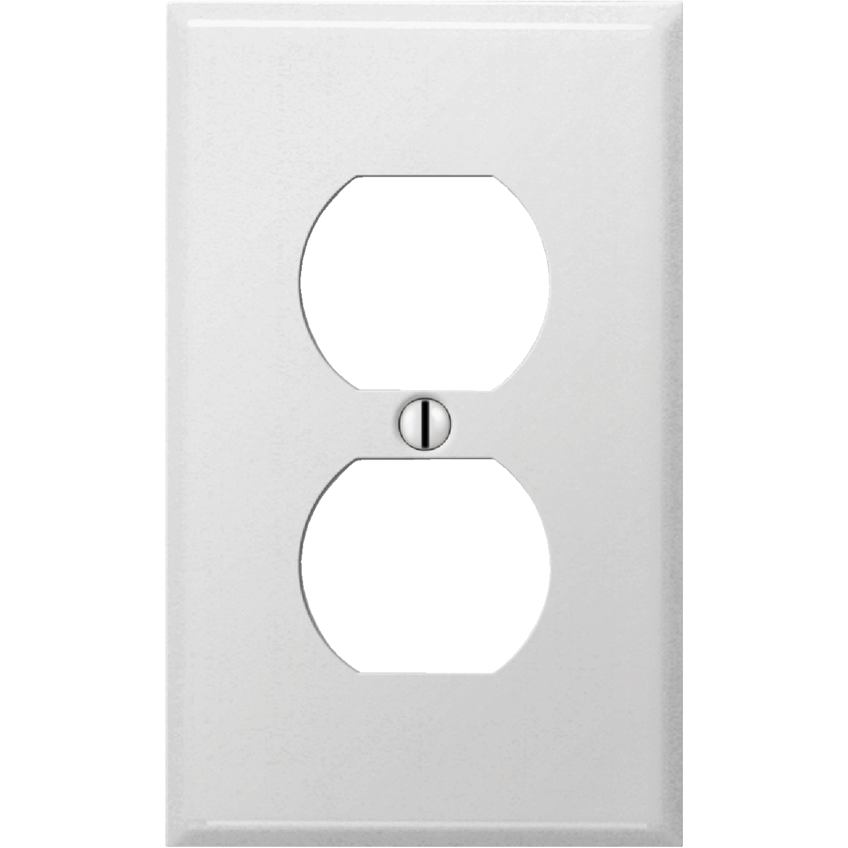 Amerelle PRO 1-Gang Stamped Steel Outlet Wall Plate, Smooth White Image 1