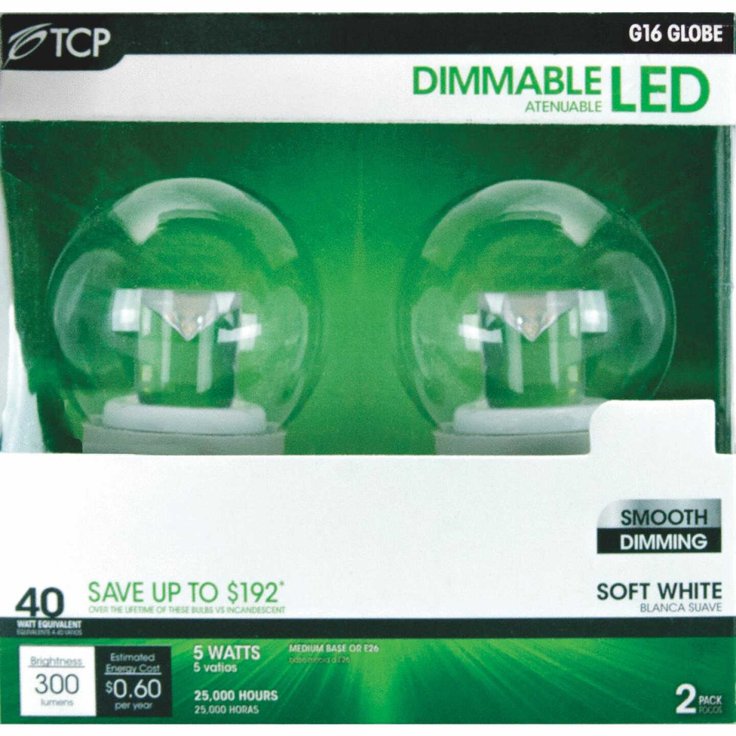 5W GLBE MED LED 2PK BULB Image 1