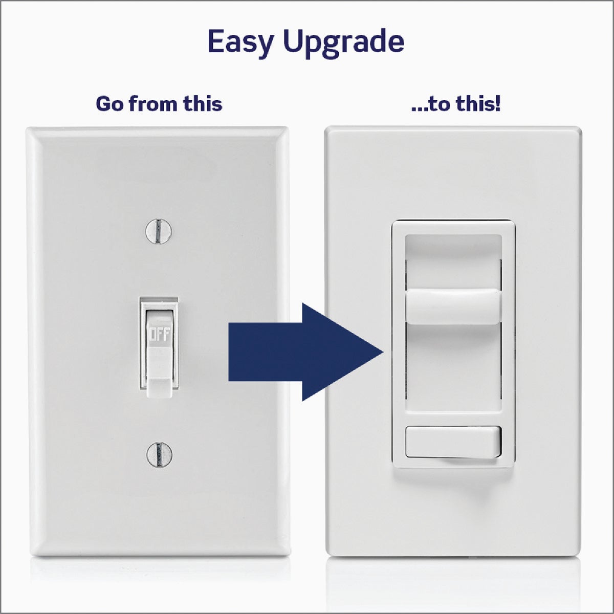 Leviton Decora SureSlide Incandescent/Halogen/LED White Slide Dimmer Switch Image 2