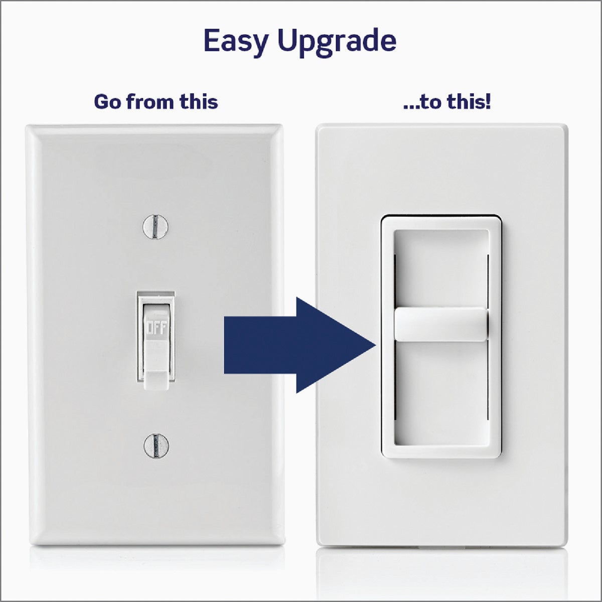 Leviton Decora SureSlide Incandescent/Halogen/LED White Slide Dimmer Switch Image 2