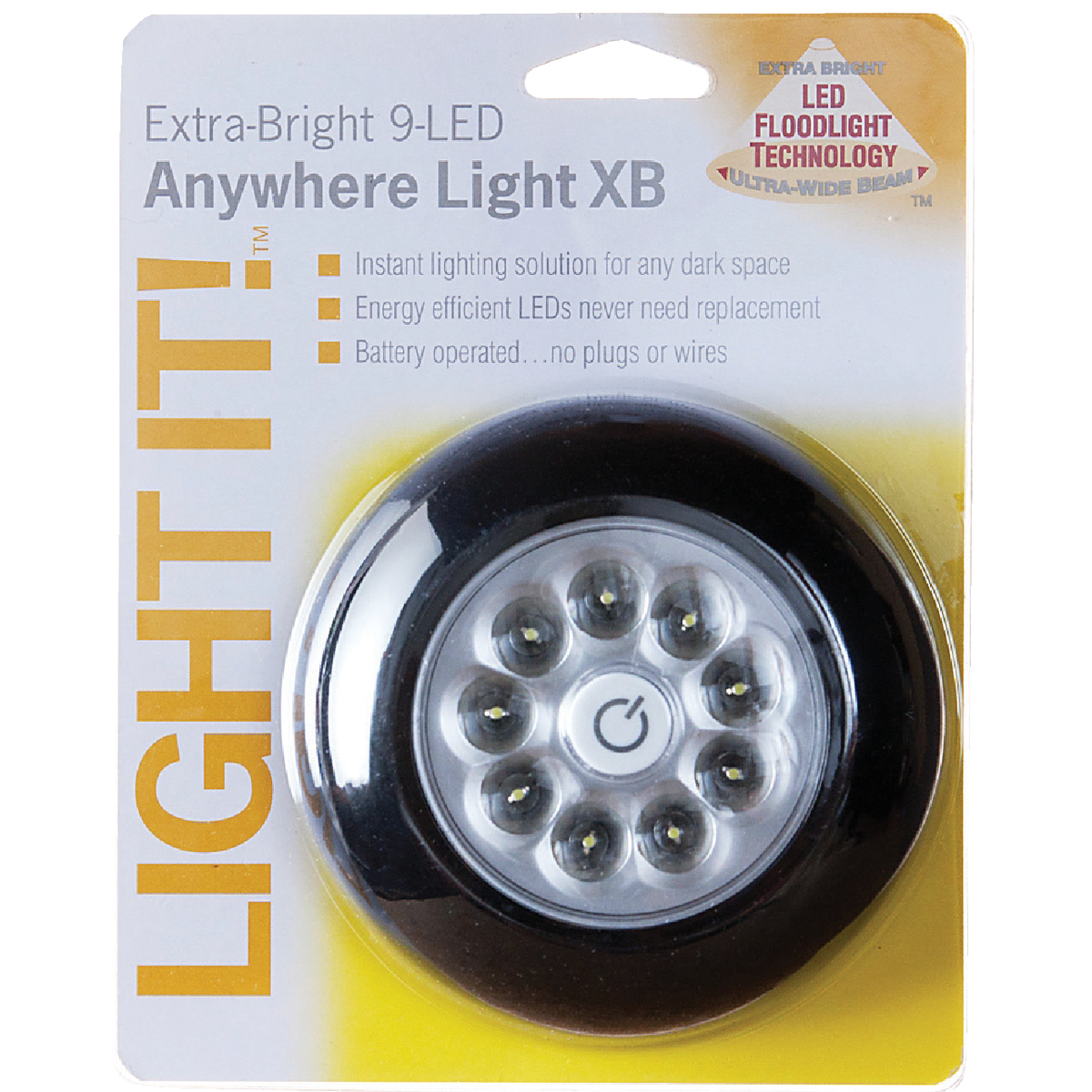 Light It 9-Bulb Black LED Battery Tap Light Image 2