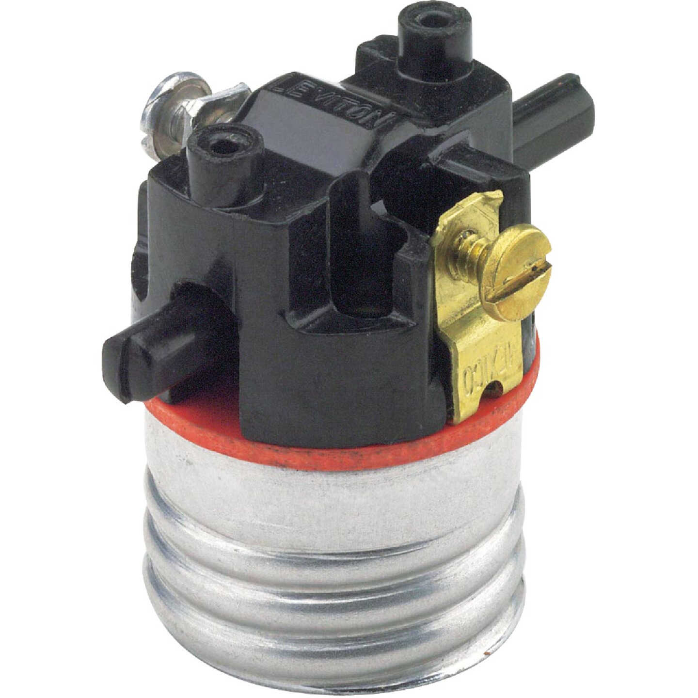 Leviton Push-Through Medium Base Black Interior Lamp Socket Image 1