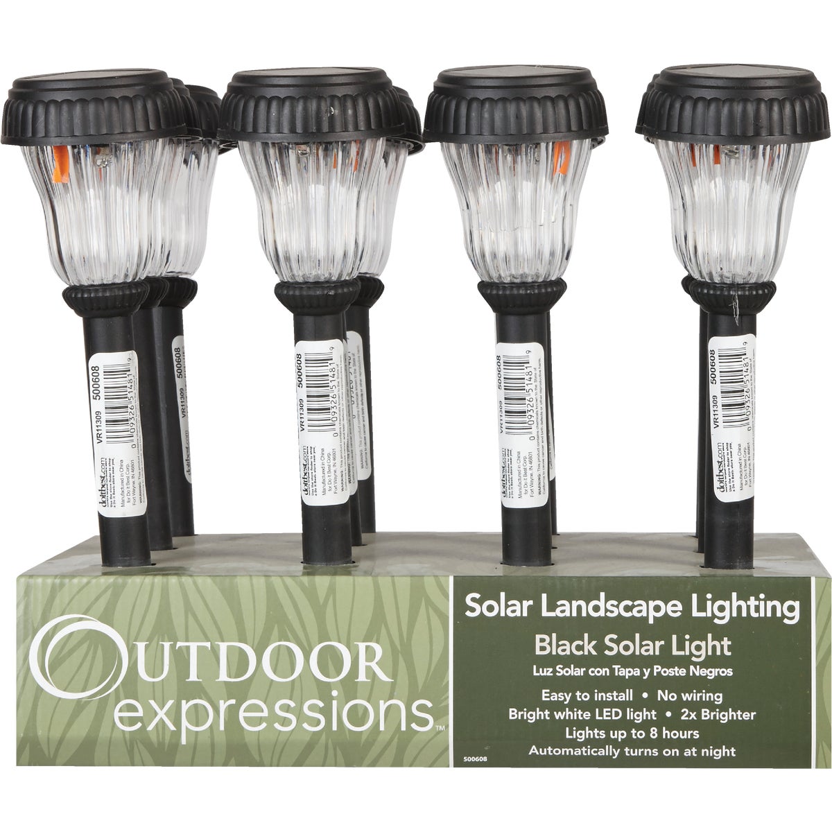 Outdoor Expressions Black 2.10 Lumens Plastic Solar Path Light Image 4