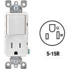 Leviton Decora White 15A Switch & Outlet Image 1