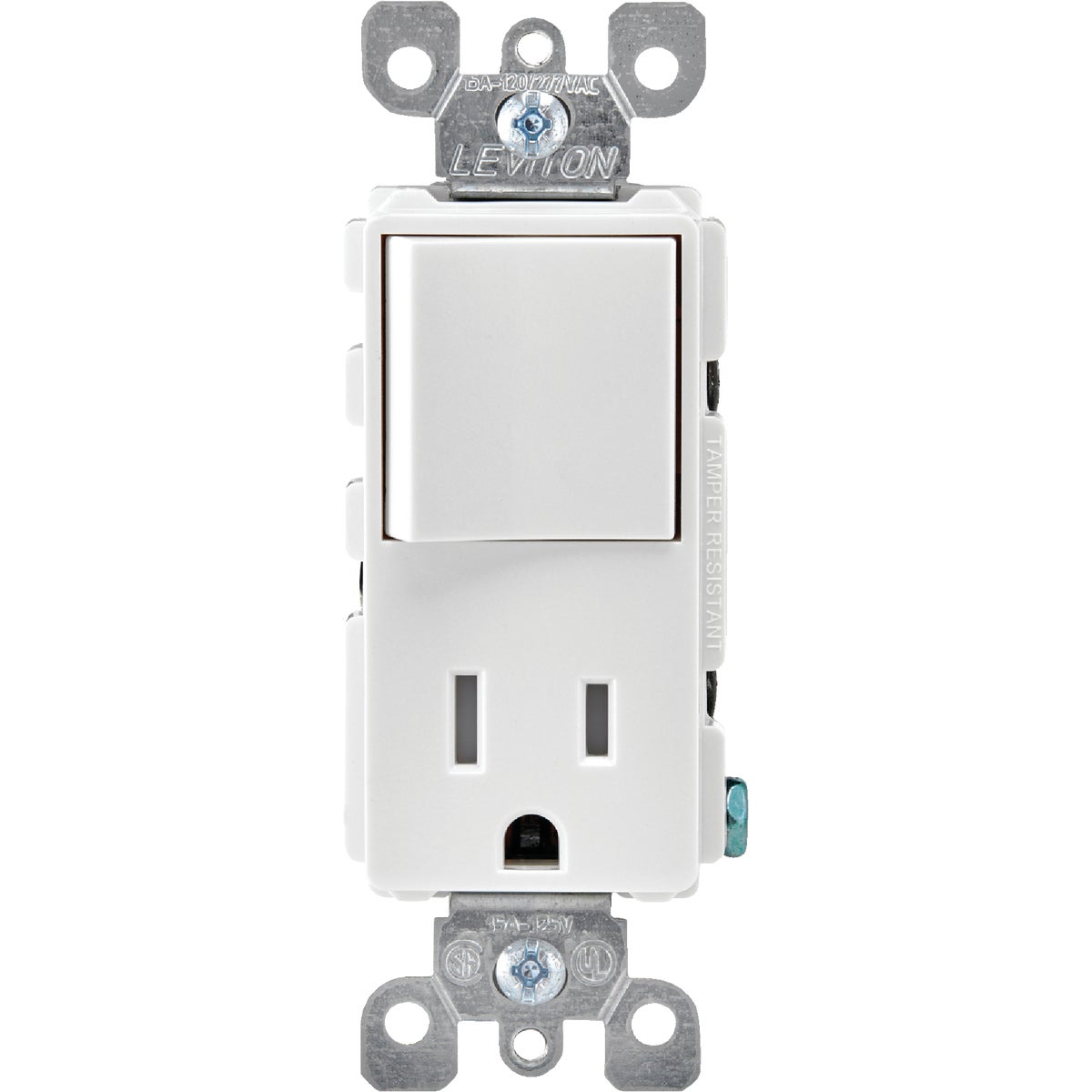 Leviton Decora White 15A Switch & Outlet Image 2