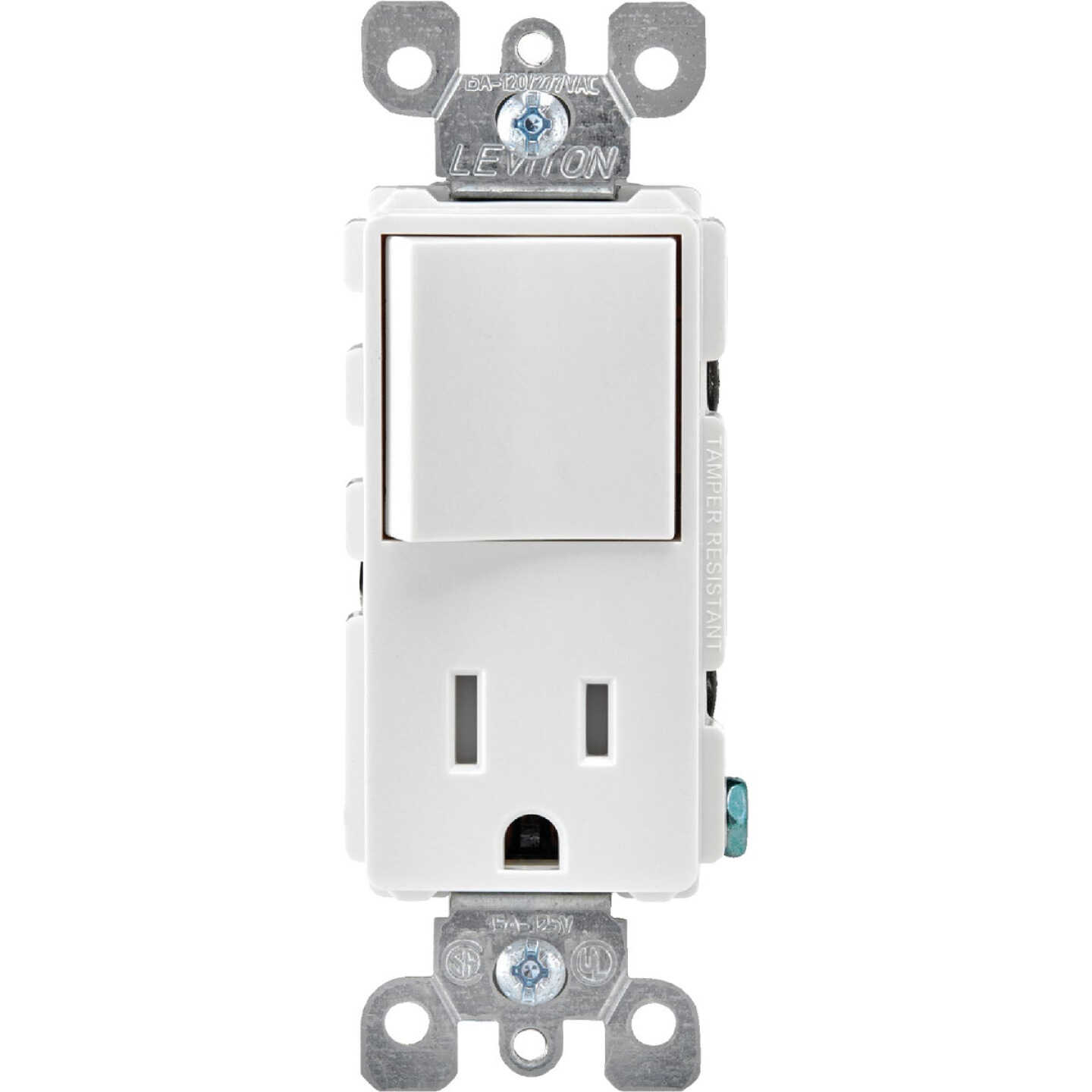 Leviton Decora White 15A Switch & Outlet Image 2