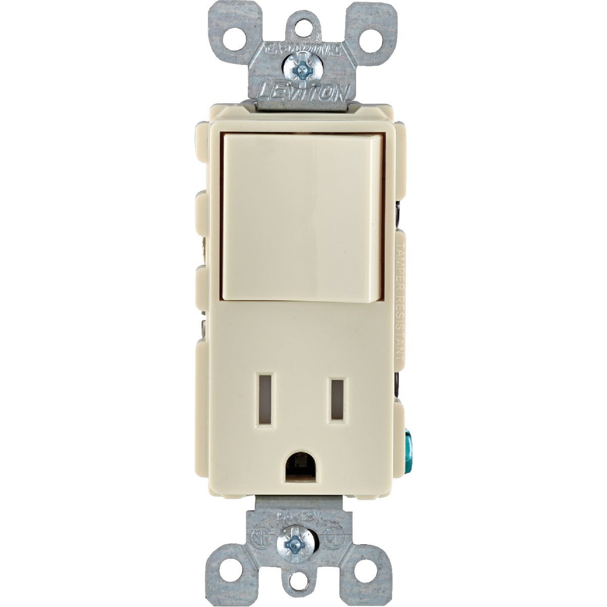 Leviton Decora Almond 15A Switch & Outlet Image 2