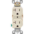 Leviton 20A Light Almond Tamper Resistant Residential Grade 5-20R Duplex Outlet Image 2