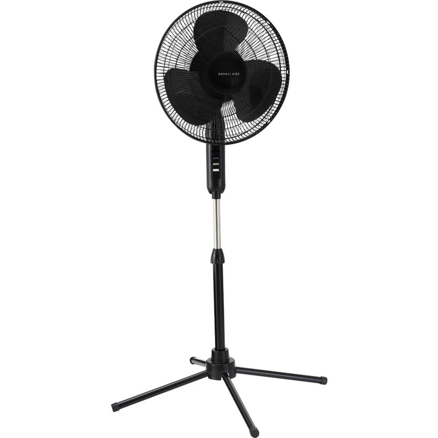 Denali Aire 16 In. 3-Speed Black Oscillating Pedestal Fan Image 1