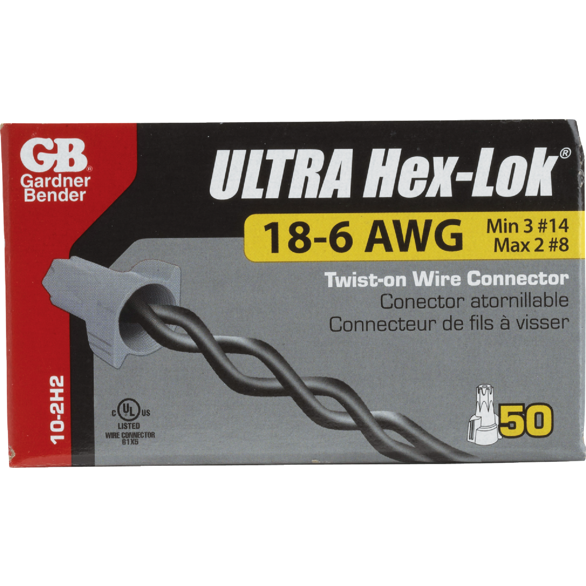 Gardner Bender Hex-Lok Gray 14 AWG to 6 AWG Wire Connector (50-Pack) Image 2