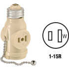 Leviton Ivory 125V Light Socket Adapter Image 1
