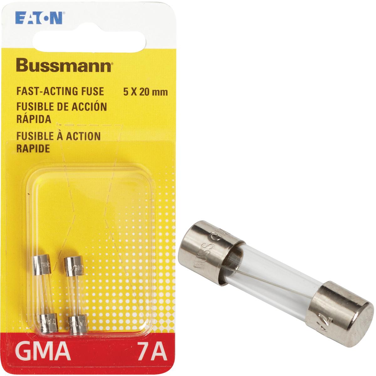 Bussmann 7A GMA Glass Tube Electronic Fuse (2-Pack) Image 1