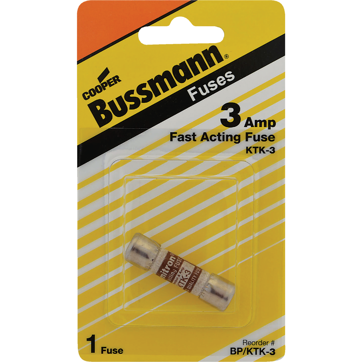 Bussmann 3A Limitron KTK Cartridge Heavy-Duty Cartridge Fuse Image 1