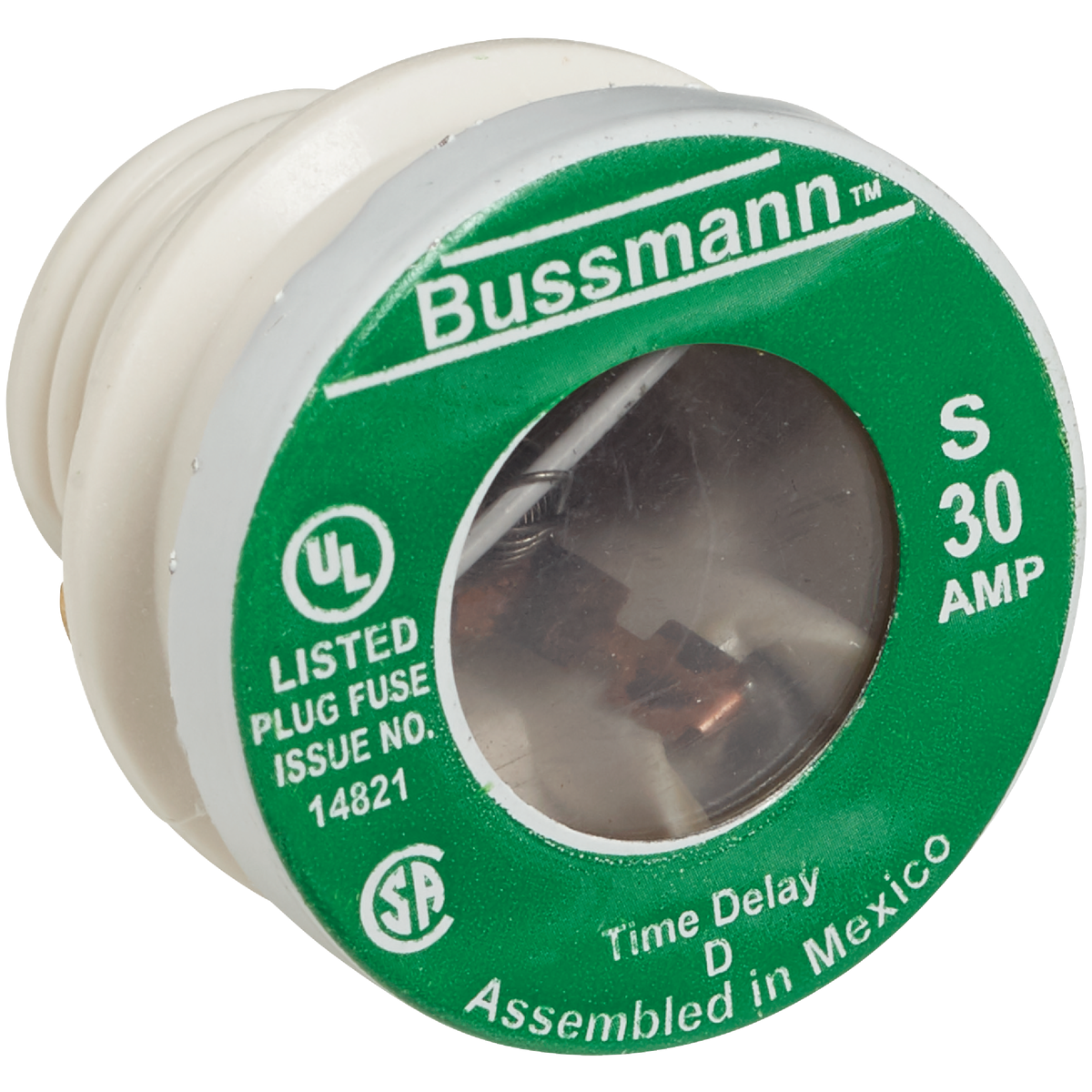 Bussmann 30A S Time-Delay Plug Fuse (2-Pack) Image 3