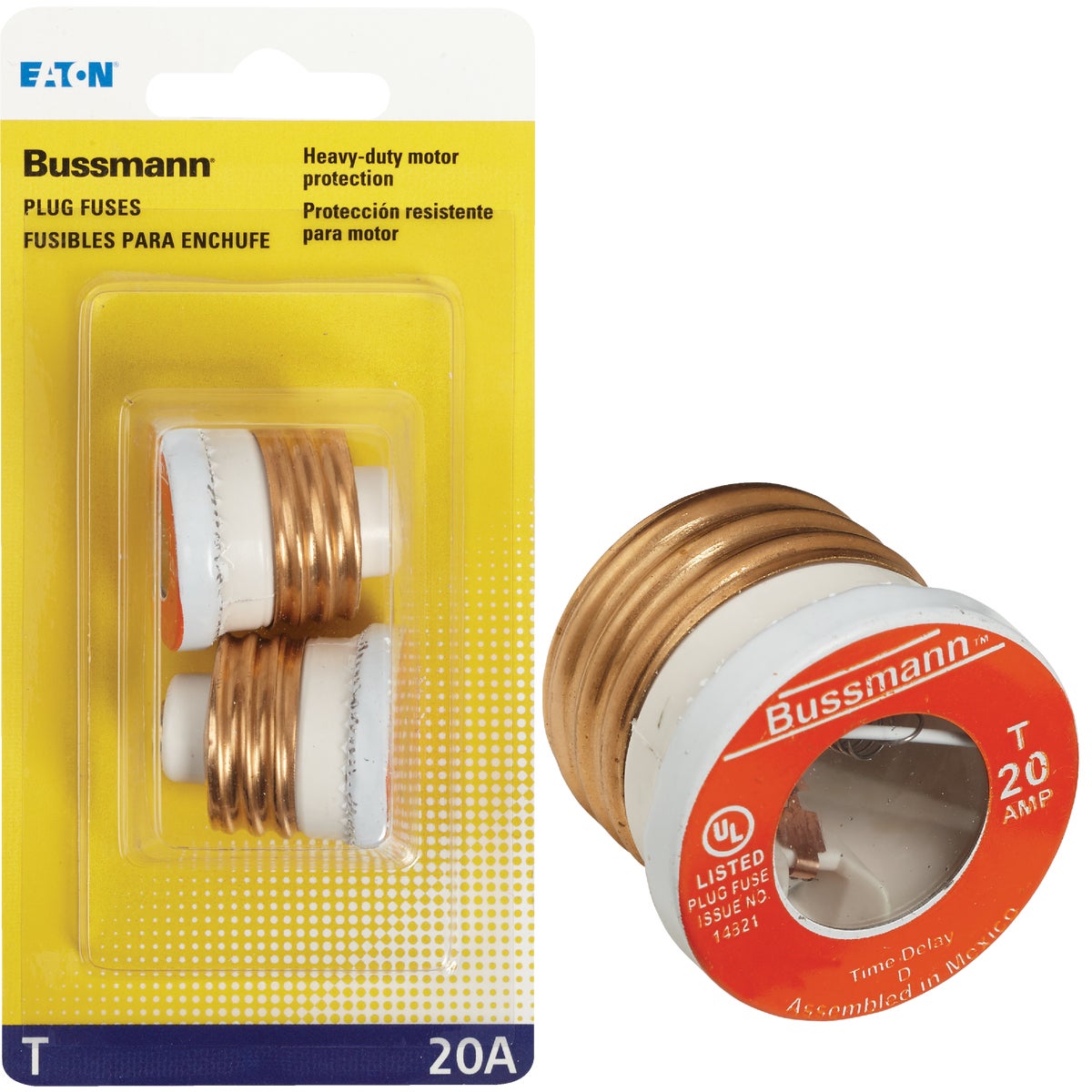Bussmann 20A T Time-Delay Plug Fuse (2-Pack) Image 1
