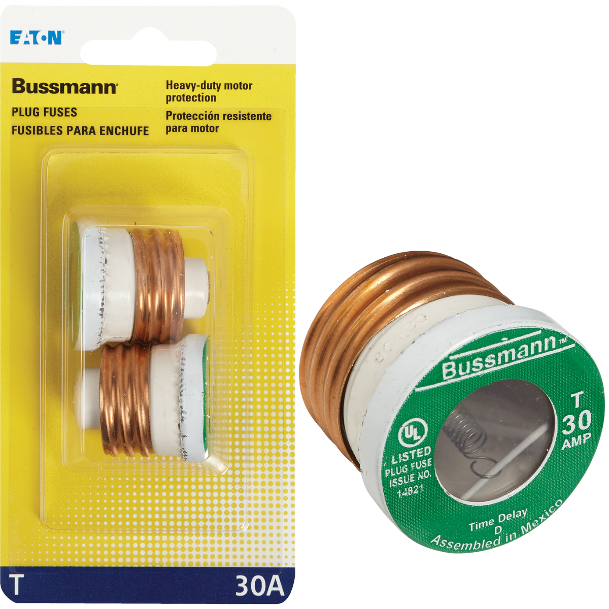 Bussmann 30A T Time-Delay Plug Fuse (2-Pack) Image 1