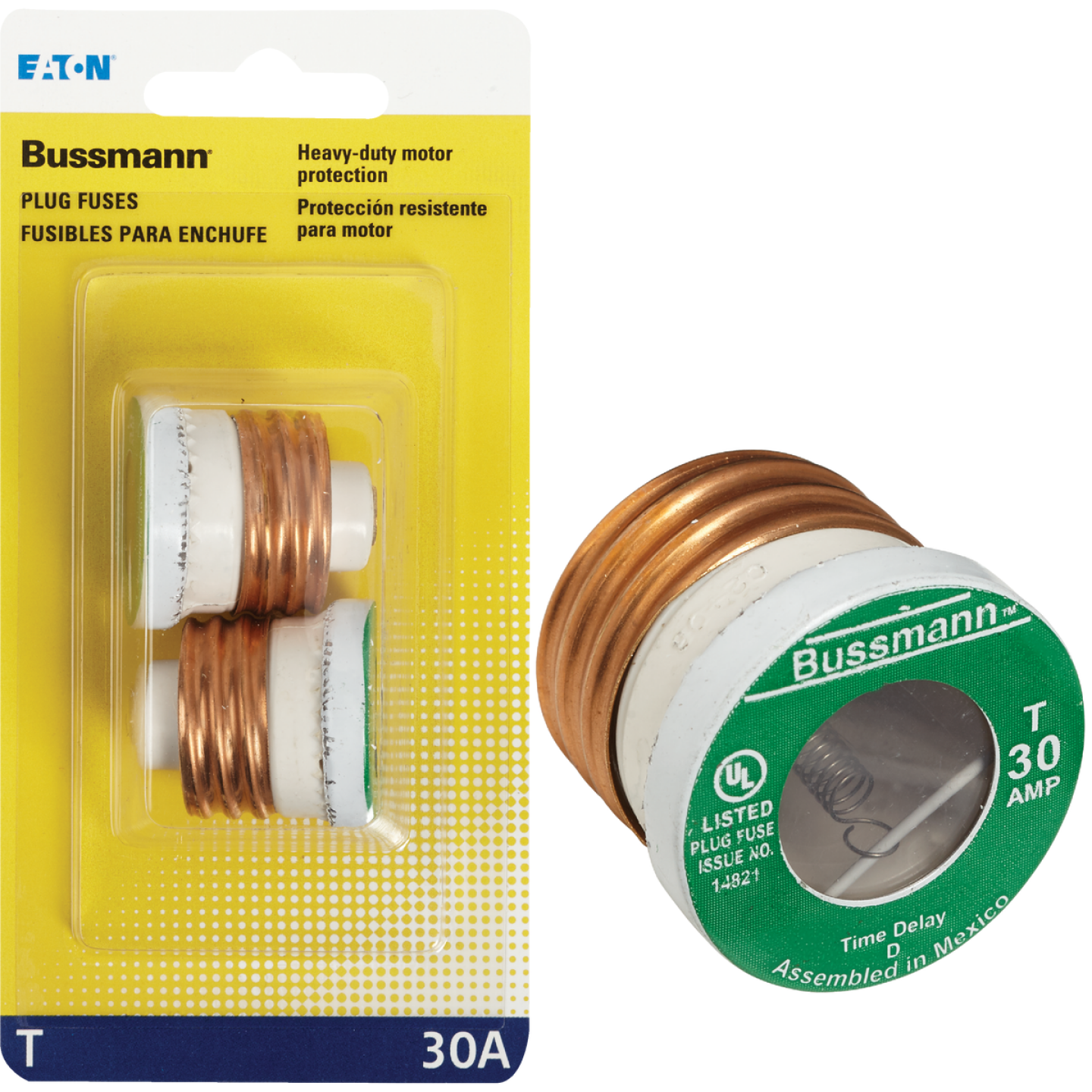 Bussmann 30A T Time-Delay Plug Fuse (2-Pack) Image 1