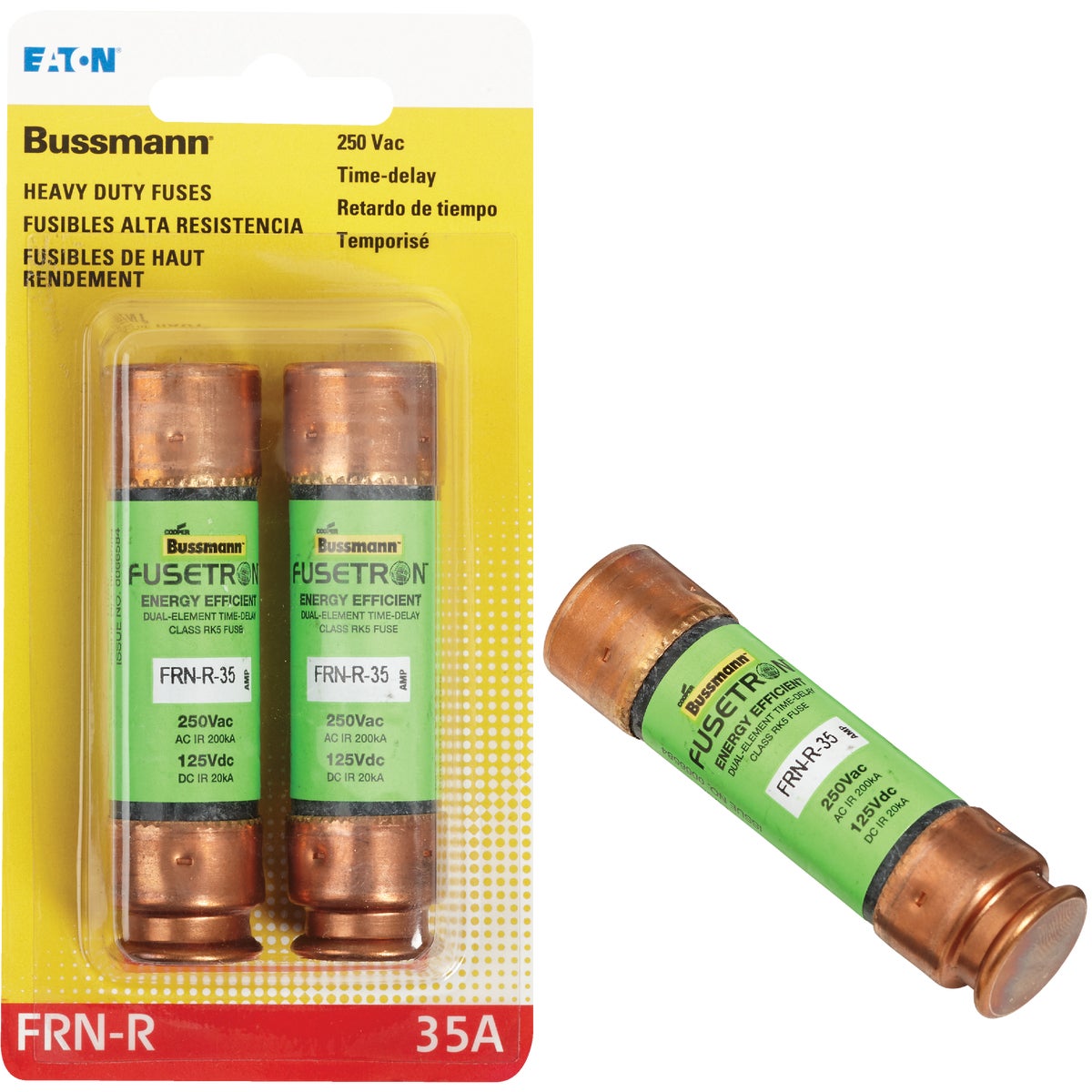 Bussmann 35A FRN-R Cartridge Heavy-Duty Time Delay Cartridge Fuse (2-Pack) Image 1