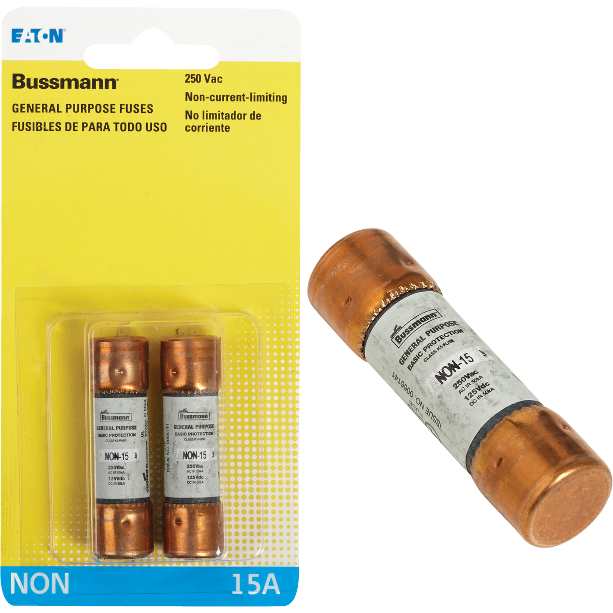 Bussmann 15A NON Cartridge General Purpose Cartridge Fuse (2-Pack) Image 1
