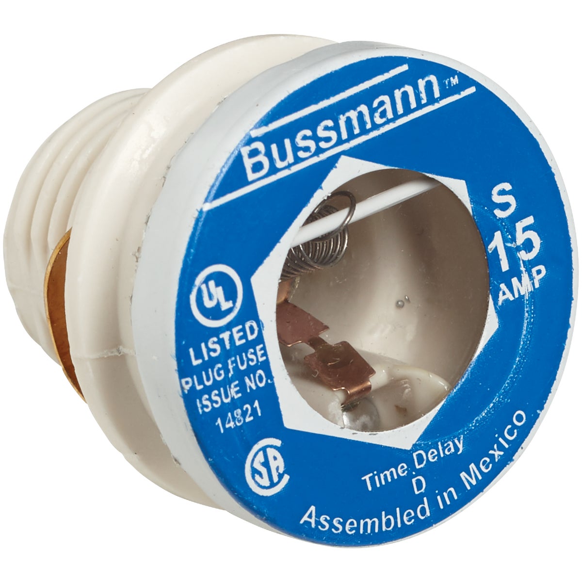 Bussmann 15A S Time-Delay Plug Fuse (2-Pack) Image 3