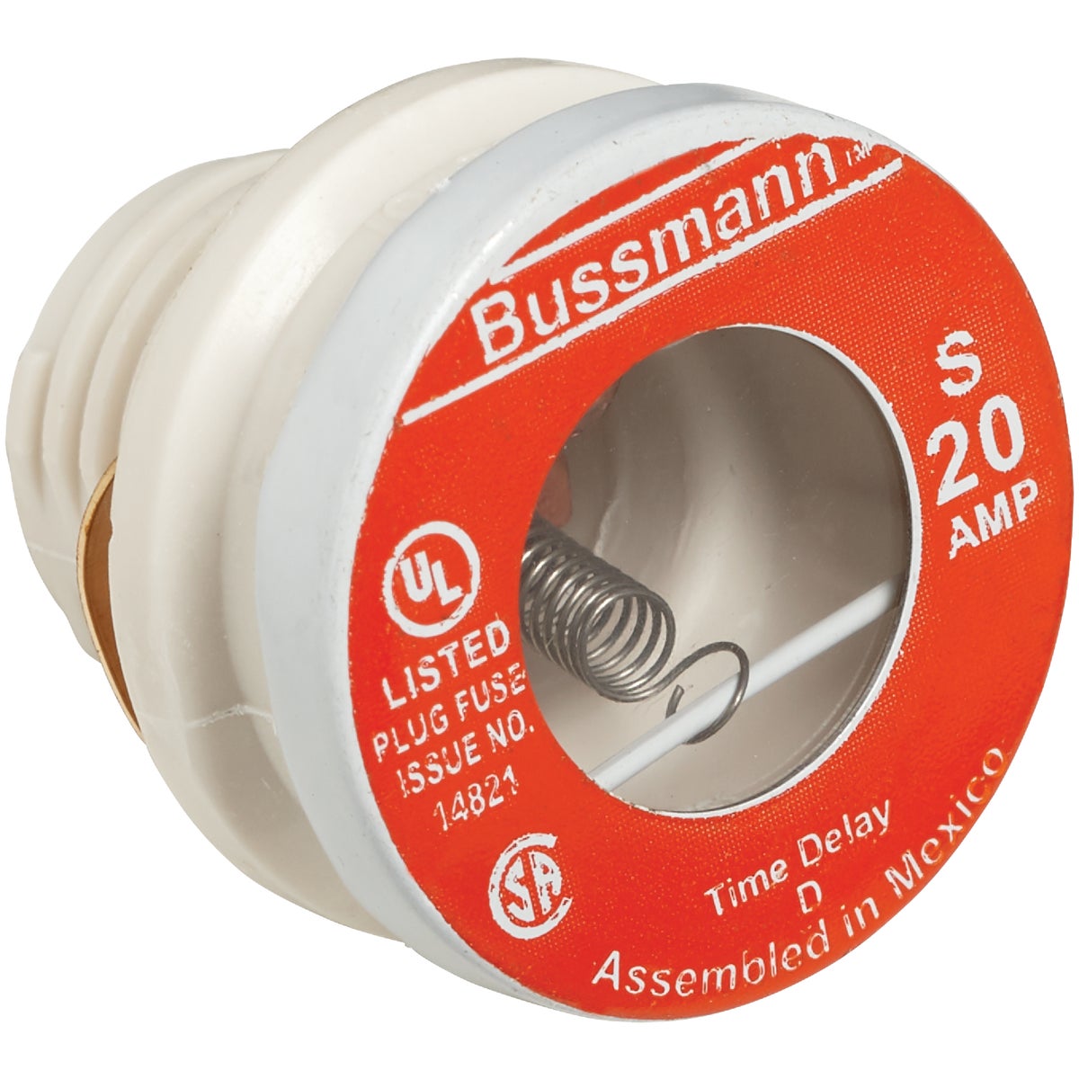 Bussmann 20A S Time-Delay Plug Fuse (2-Pack) Image 3