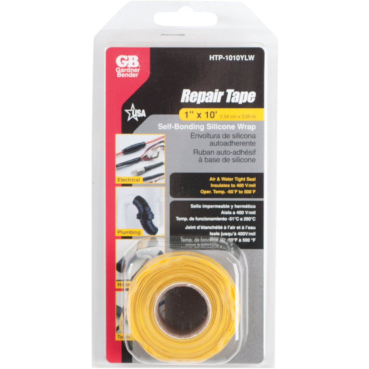 Gardner Bender Yellow 1 In. x 10 Ft. Self-Bonding Silicone Wrap