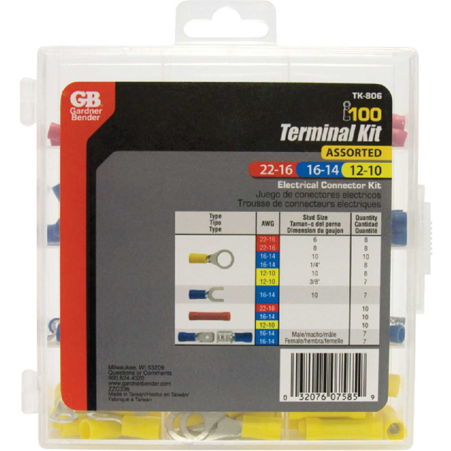 Gardner Bender 22 to 10 AWG 100 Pieces Wire Terminal Kit Image 1