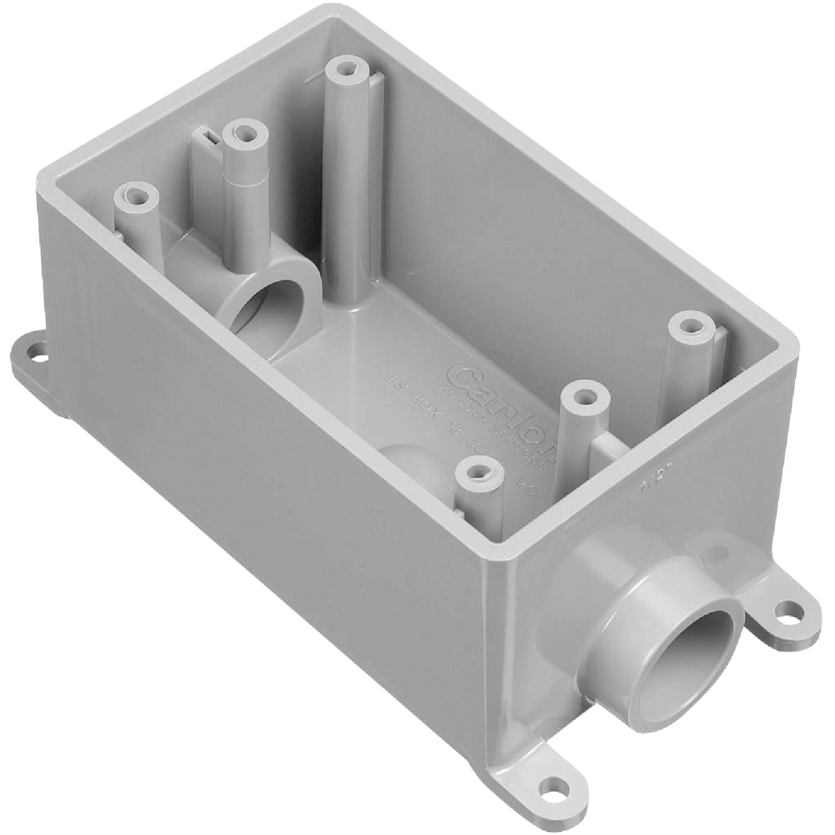 Carlon 1-Gang PVC Molded Rigid Non-Metallic Dead-End Termination Wall Box, 1/2 In. Outlet Image 1