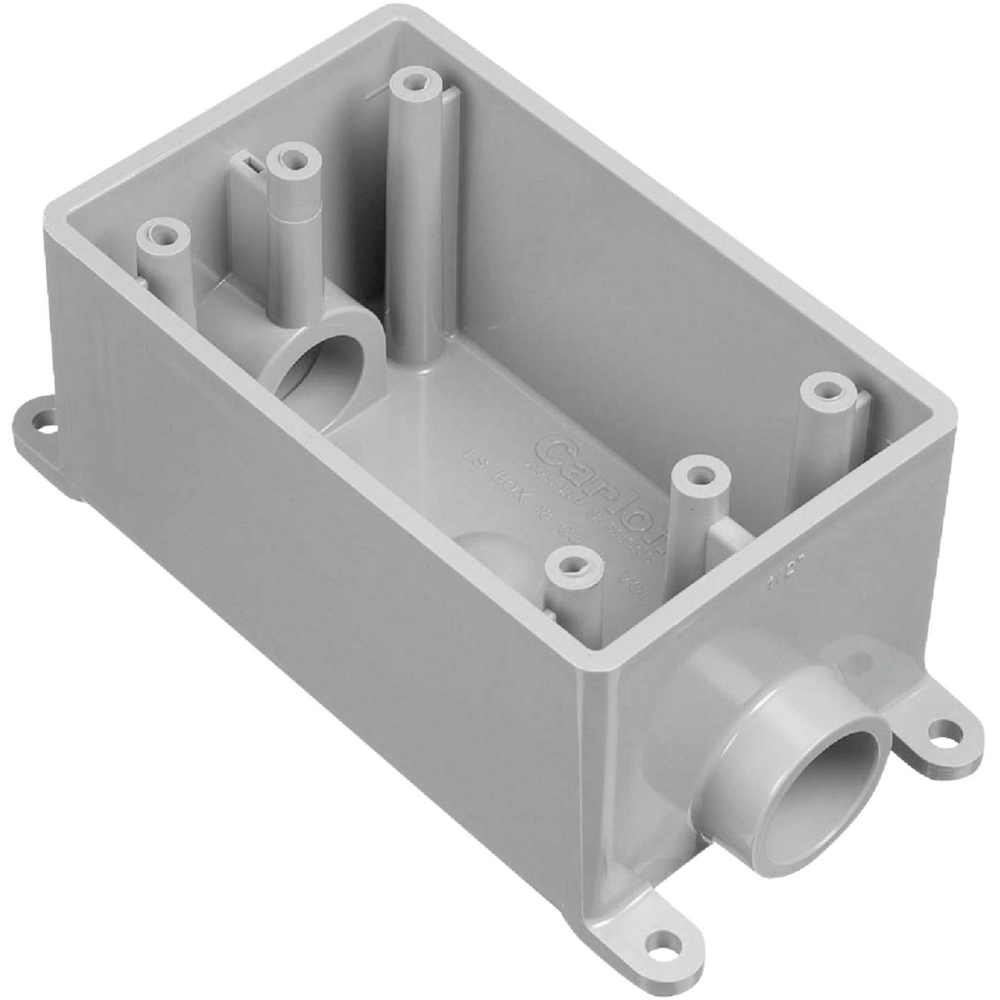 Carlon 1-Gang PVC Molded Rigid Non-Metallic Dead-End Termination Wall Box, 1/2 In. Outlet Image 1