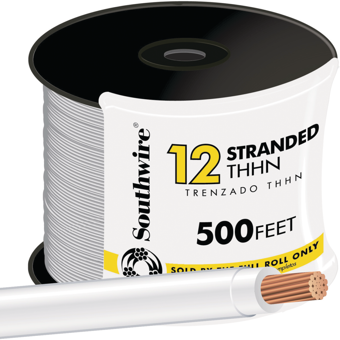 Southwire 500 Ft. 12 AWG Stranded White THHN Electrical Wire Image 1