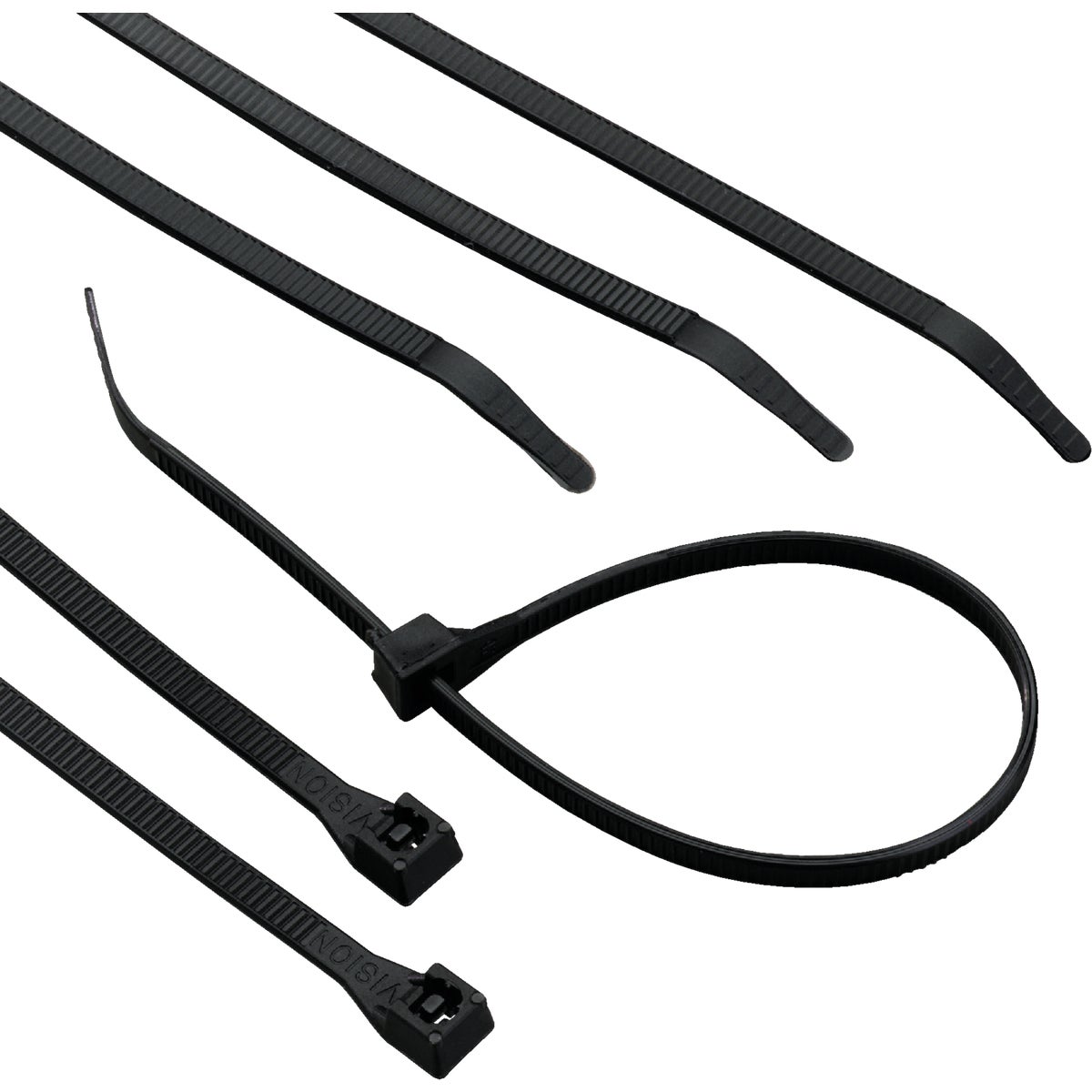 Gardner Bender 11 In. x 0.17 In. Black Nylon Ultra Violet Cable Tie (8-Pack) Image 1