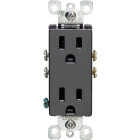 Leviton Decora 15A Black Residential Grade 5-15R Duplex Outlet Image 1