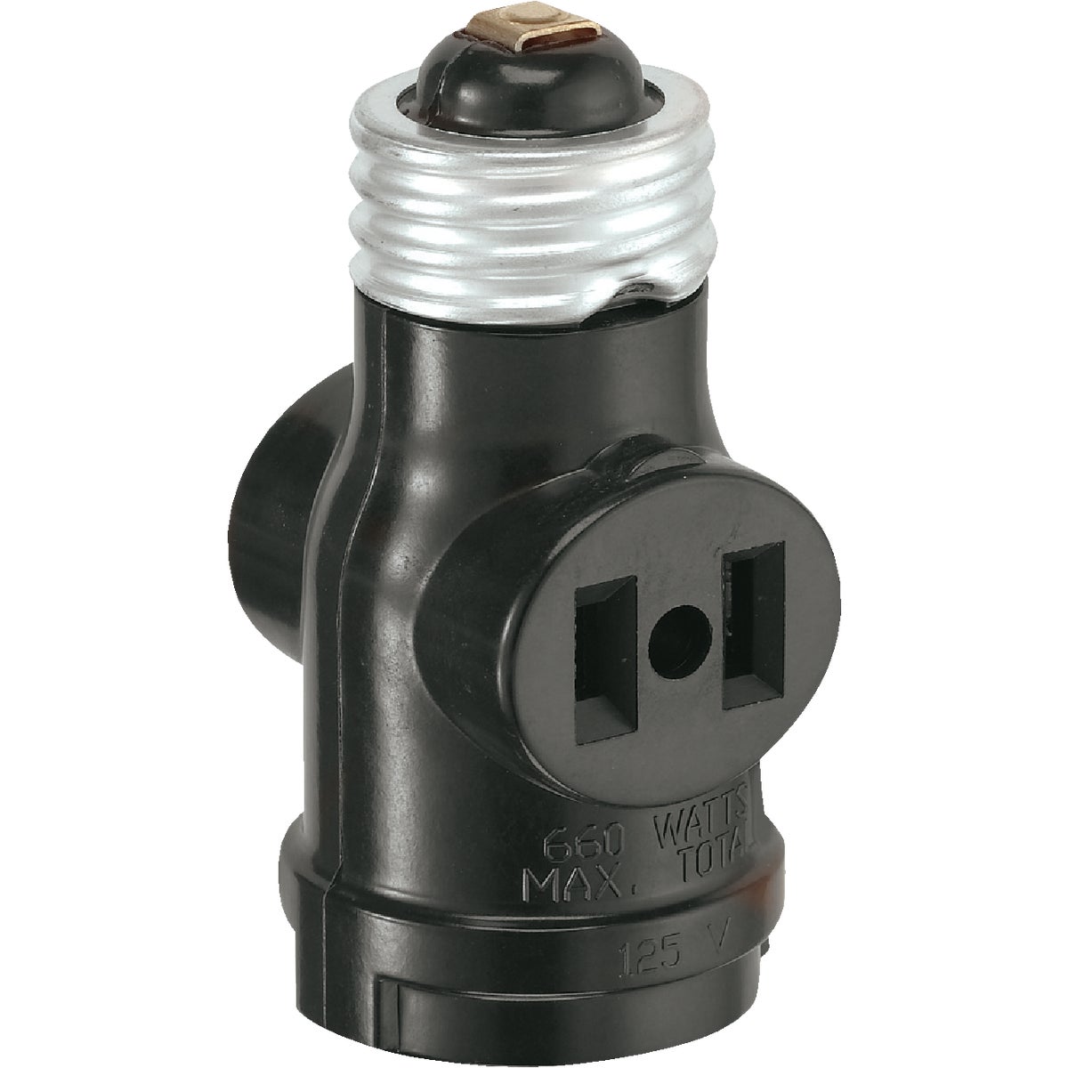 Leviton Black 125V Light Socket Adapter Image 2
