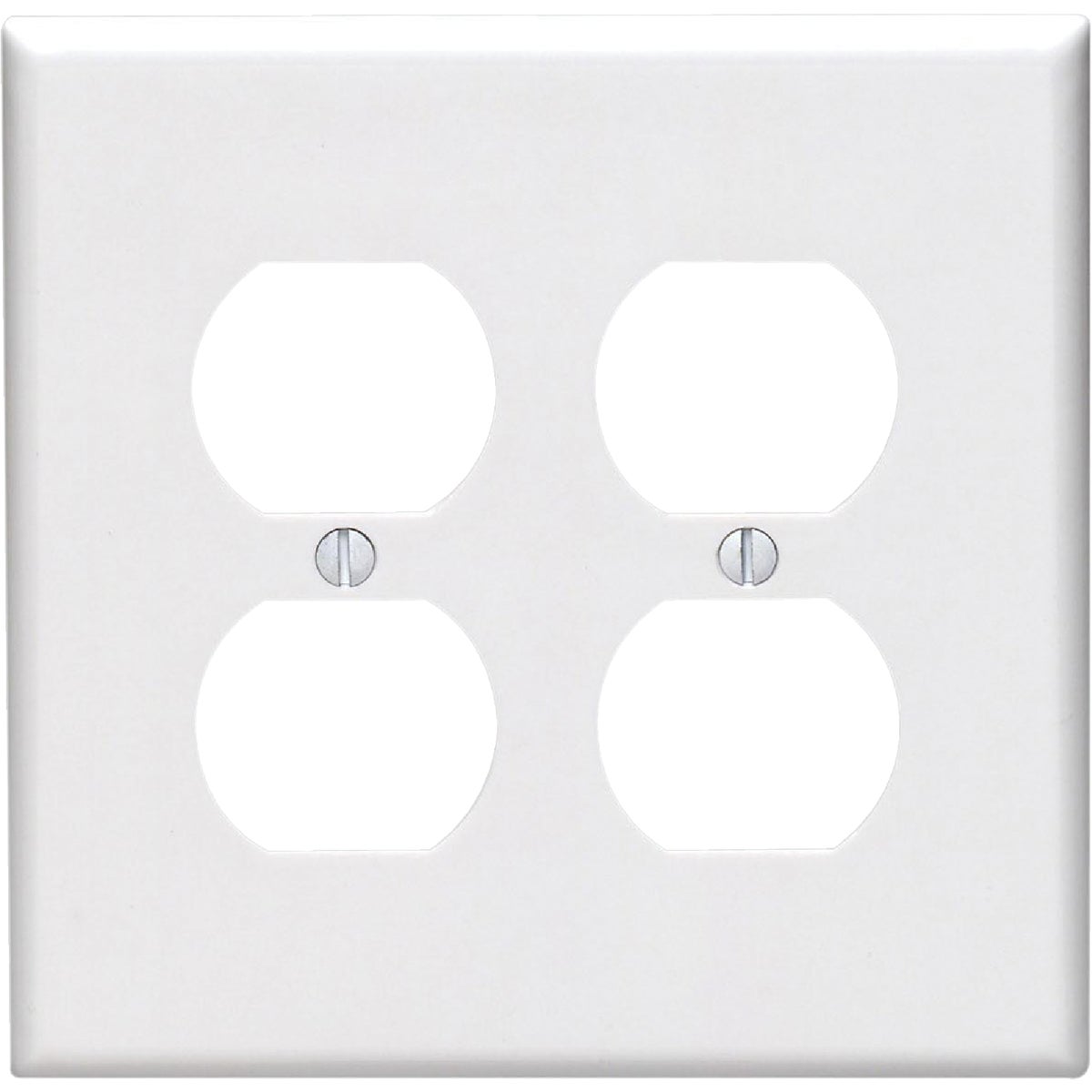 Leviton Mid-Way 2-Gang Smooth Plastic Outlet Wall Plate, White Image 1
