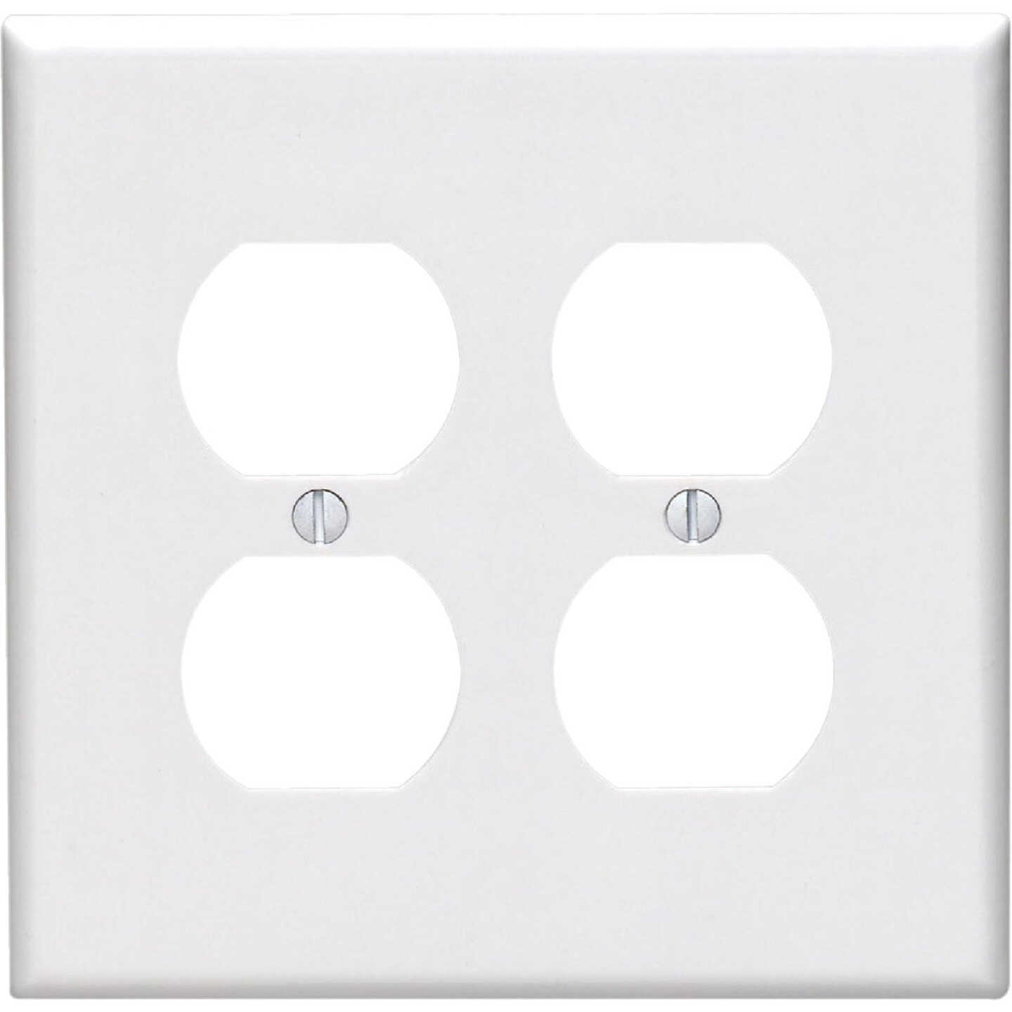 Leviton Mid-Way 2-Gang Smooth Plastic Outlet Wall Plate, White Image 1