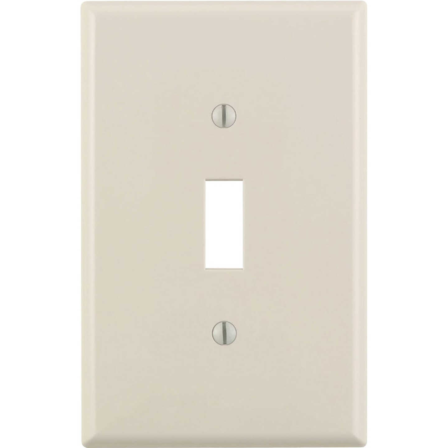 Leviton 1-Gang Plastic Oversized Toggle Switch Wall Plate, Light Almond Image 1