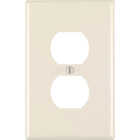 Leviton 1-Gang Smooth Plastic Oversized Outlet Wall Plate, Light Almond Image 1