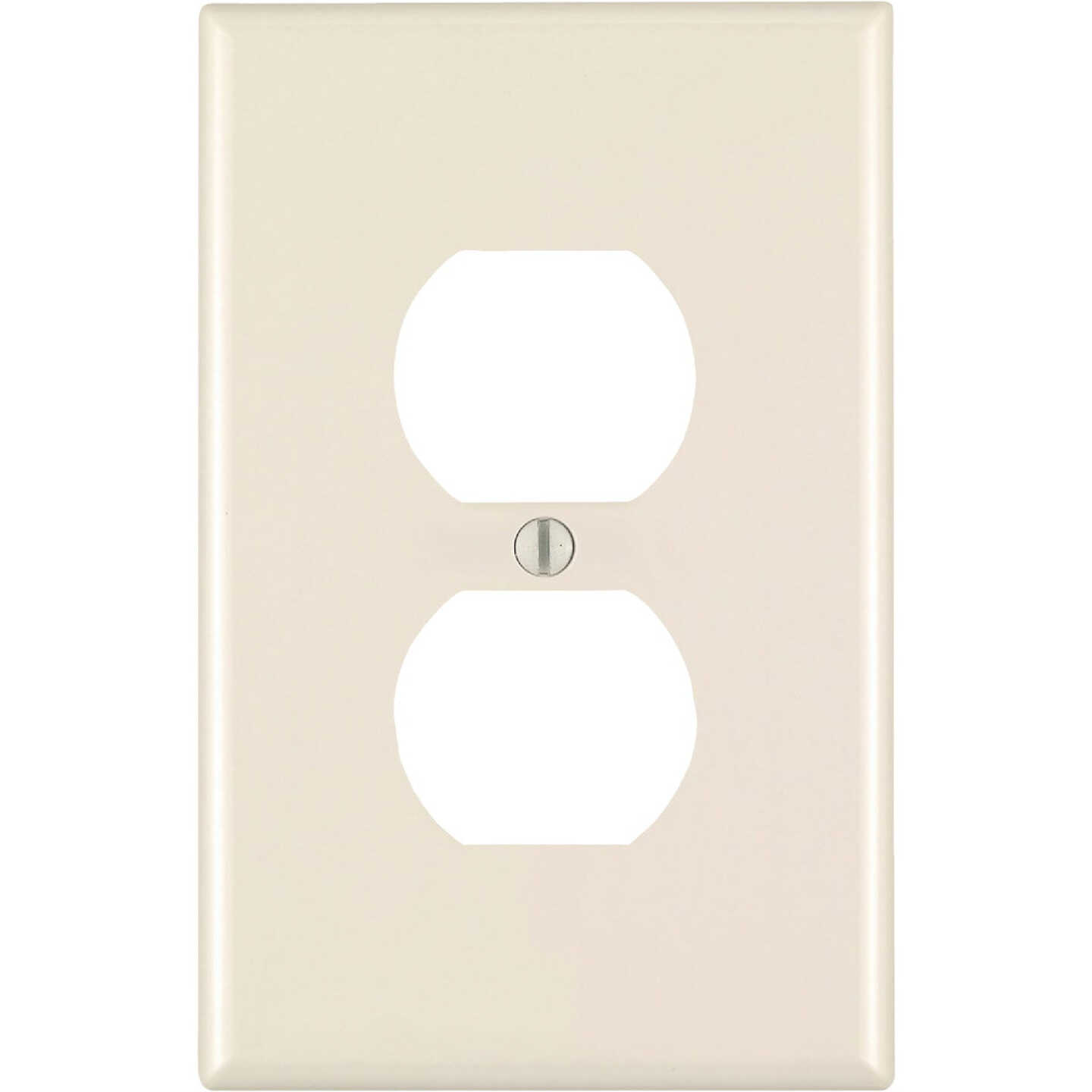 Leviton 1-Gang Smooth Plastic Oversized Outlet Wall Plate, Light Almond Image 1