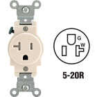 Leviton 20A Light Almond Commercial Grade 5-20R Tamper Resistant Single Outlet Image 1