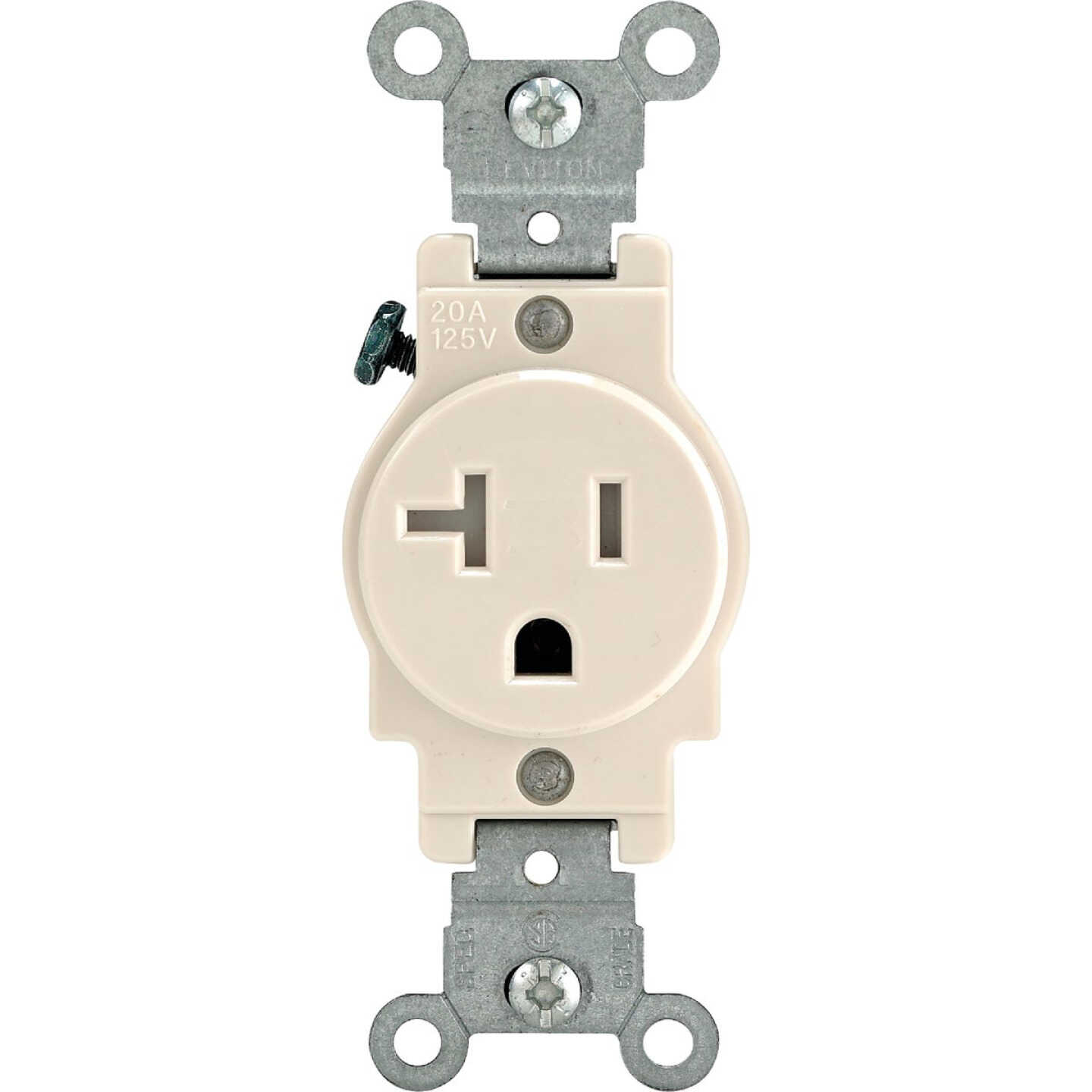 Leviton 20A Light Almond Commercial Grade 5-20R Tamper Resistant Single Outlet Image 2