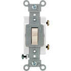 Leviton Commercial Grade 15 Amp Toggle Single Pole Switch, Light Almond Image 1