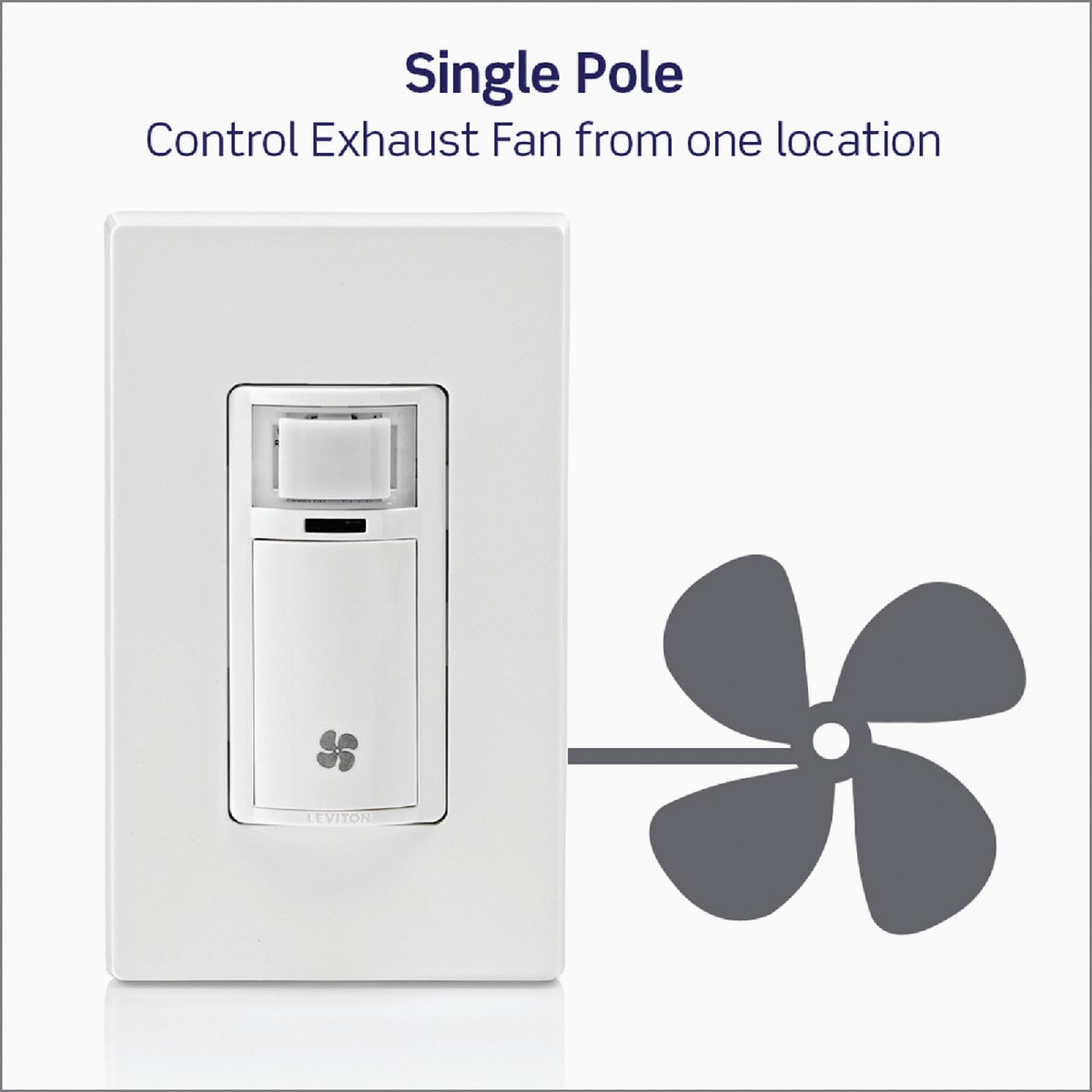 Leviton Decora White 120VAC In-Wall Humidity Sensor and Fan Control Switch for Bathroom Exhaust Fan Image 6