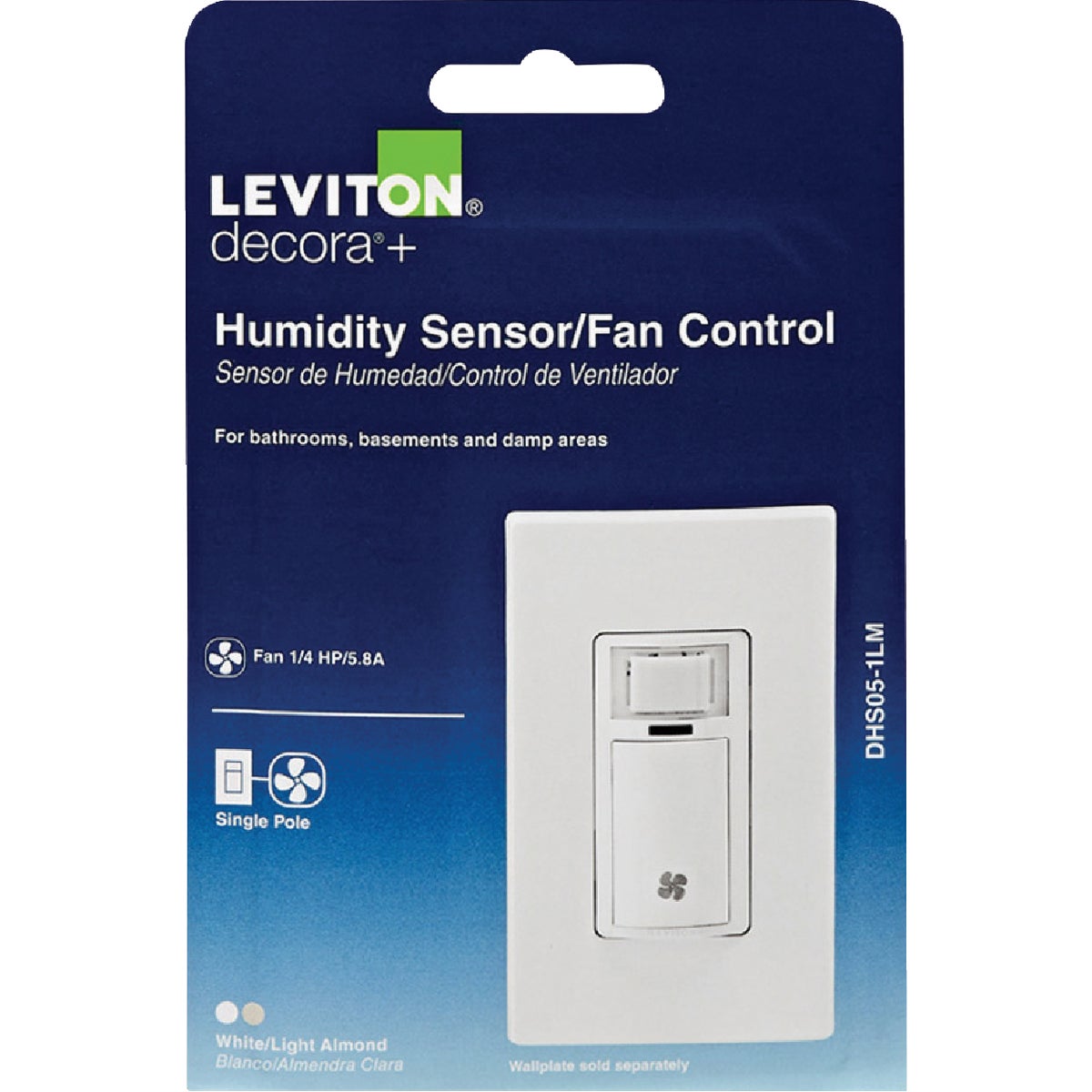 Leviton Decora White 120VAC In-Wall Humidity Sensor and Fan Control Switch for Bathroom Exhaust Fan Image 8