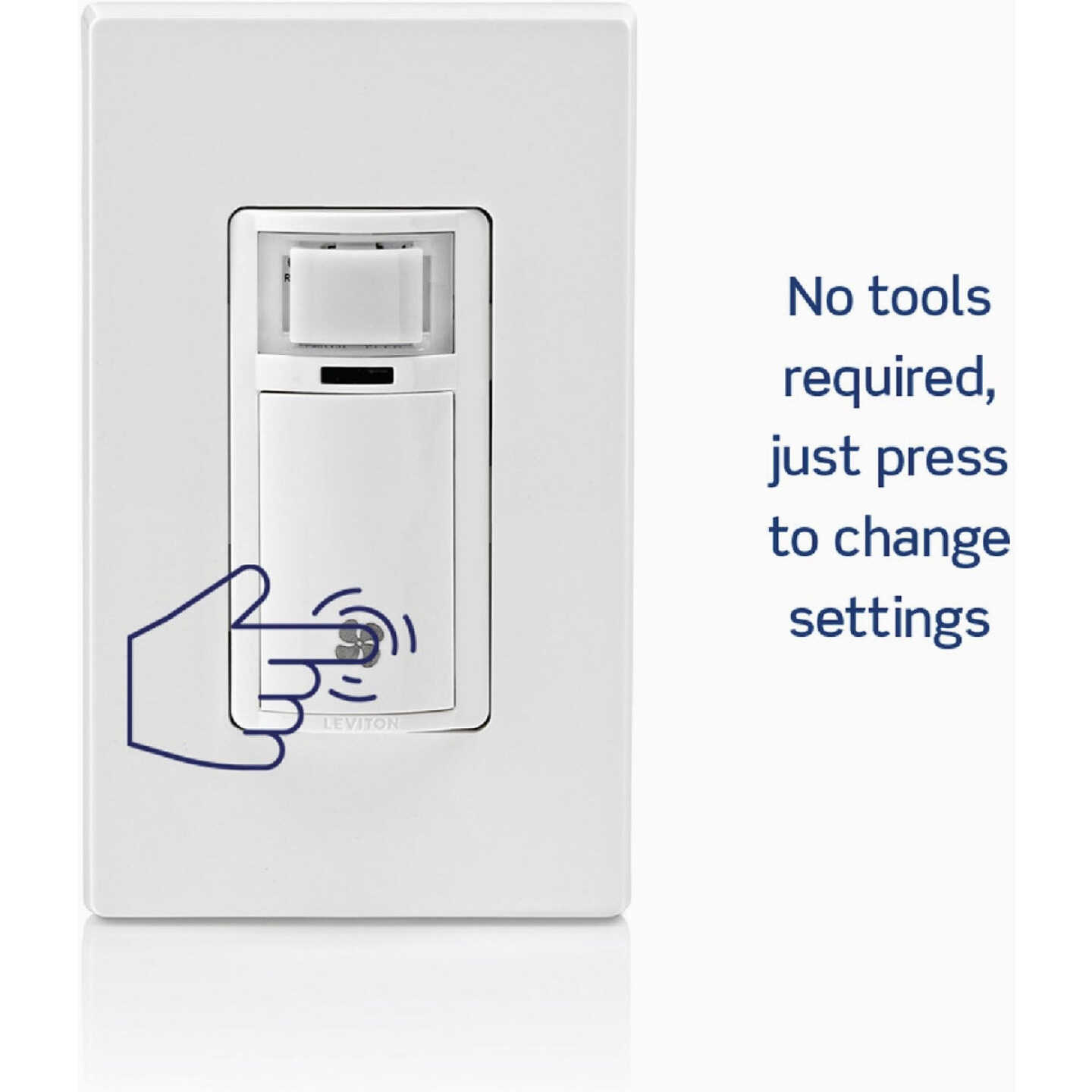 Leviton Decora White 120VAC In-Wall Humidity Sensor and Fan Control Switch for Bathroom Exhaust Fan Image 5